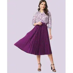 zwerlon x ag Girls Printed Pleated A-Line Dress with Belt-picture-12