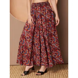ZWERLON Ethnic Motifs Printed Flared Ethnic Palazzos image 2