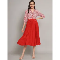 ZWERLON Floral Print A-Line Midi Dress-picture-11