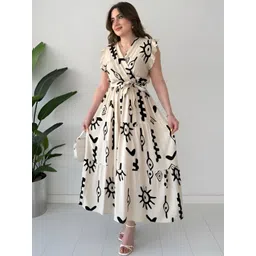 ZWERLON Print Flutter Sleeve Maxi Dress-picture-23