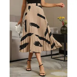 ZWERLON Printed A-Line Midi Skirt-picture-17