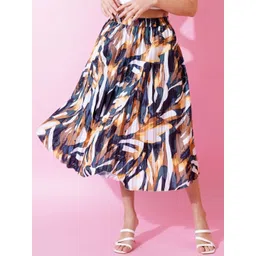ZWERLON Printed Pleated Midi Skirt-picture-37