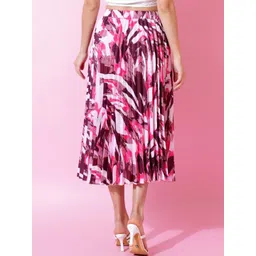 ZWERLON Printed Pleated Midi Skirt image 2