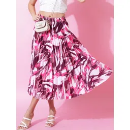 ZWERLON Printed Pleated Midi Skirt image 3