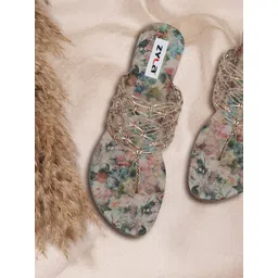 Zyla Women Rose Gold Solid Sandals-picture-11