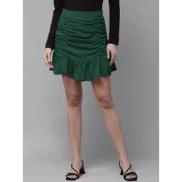 ZYNG A-Line Knee Length Skirts Z7044AEP-Green-picture-24