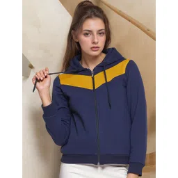 ZYNG Women Colourblocked Hooded Front-Open Sweatshirt-picture-36