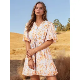 ZYNG Women Floral PrintedA-Line Dress-picture-20