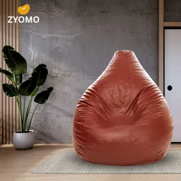 zyomo XXL Faux Leather Bean Bag Filled with Beans | Ready To Use Teardrop Bean Bag With Bean Filling-picture-30