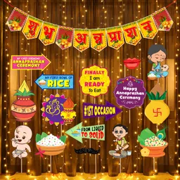 zyozi Annaprasanam Decorations Items- Banner,Photo Booth & Rice Light (Pack of 18)-picture-20
