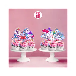 Zyozi Unicorn Themed Cupcake Topper Multiolour - Pack of 10-picture-23