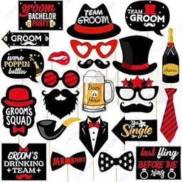Zyozique® Groom to Be Props Set | Bachelor Party Props for Groom - Bachelor Party Decorations | Pre Wedding Photoshoot Props | Props for Groom to Be (Pack of 24)-picture-13