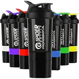 Zyro Spider Gym Shaker Bottle, Shakers for Protein Shake 500 Ml with 2 Storage Compartment Gym protein shaker for workout (Pack of 1, Multicolor)-picture-11