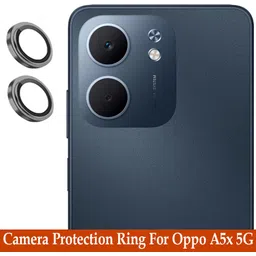 ZYXO Back Camera Lens Ring Guard Protector for Oppo A5x 5G [ Black Metal Ring with 9H Glass] Set of 1-picture-19