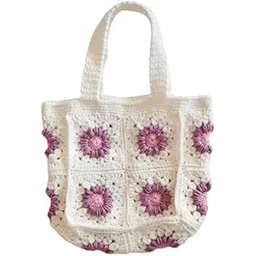 zzara decoration ZZARA Womens Stylish Relaxed Fit Hand Crochet Spacious Tote Bag Shopping Bag Handmade Knitting Bag handcrafted Crochet Cotton Multicolor Shoulder Bag-picture-30